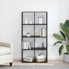 Armadio per Libri Rovere Nero 69,5 x 29 x 137,5 cm