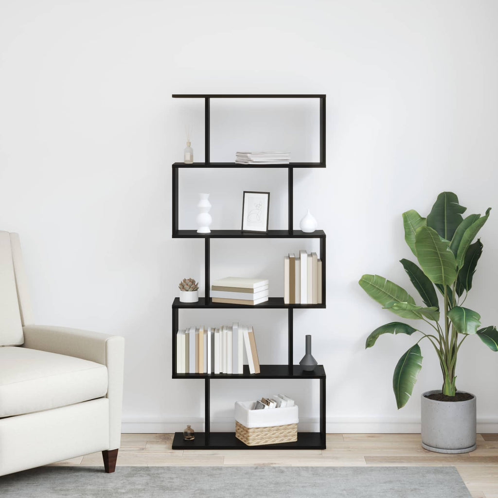 Armadio per Libri Rovere Nero 70 x 24 x 161 cm
