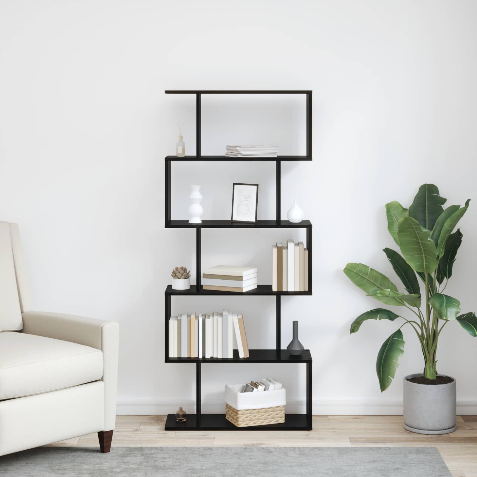 Armadio per Libri Rovere Nero 70 x 24 x 161 cm