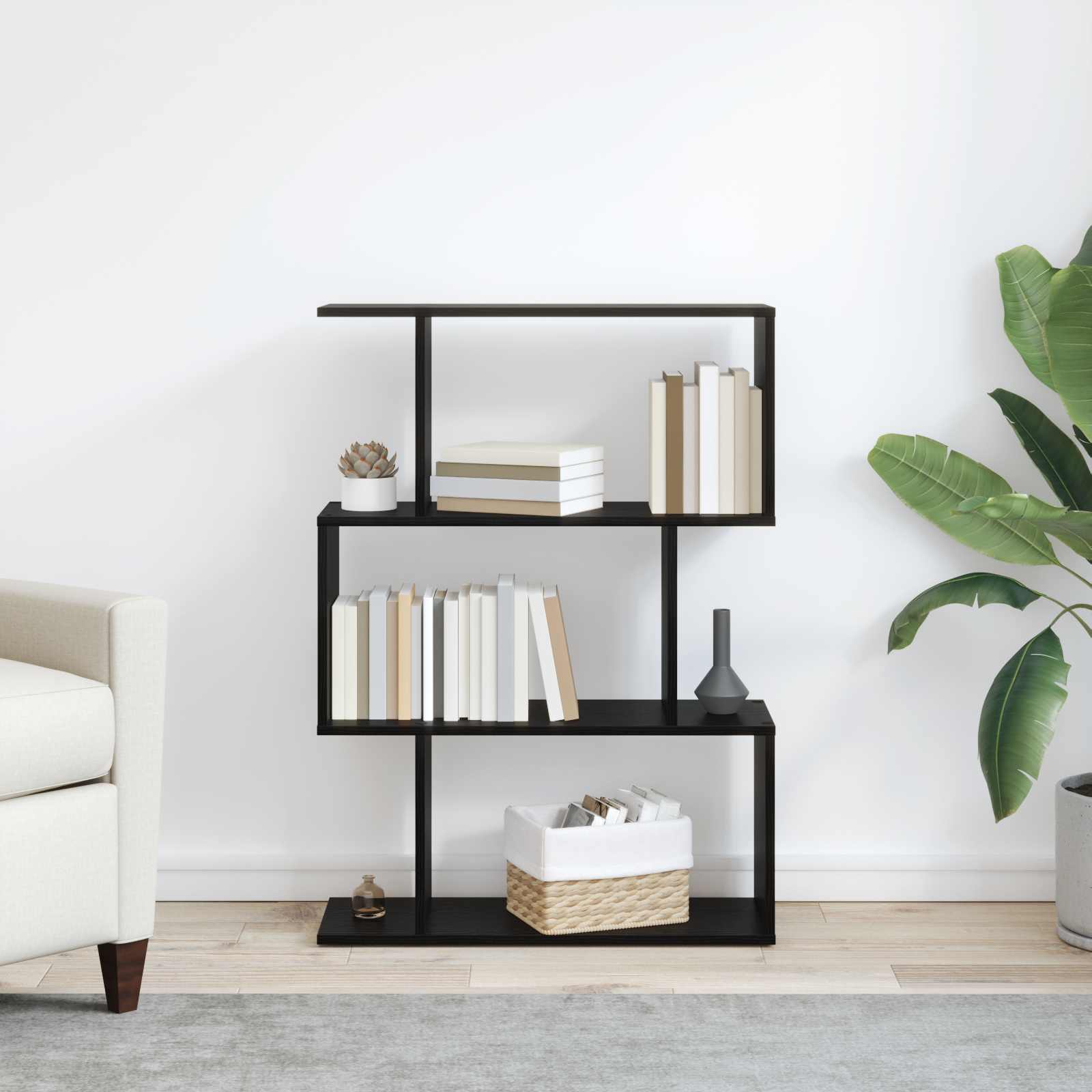 Armadio per Libri Rovere Nero 70 x 24 x 97 cm Legno multistrato