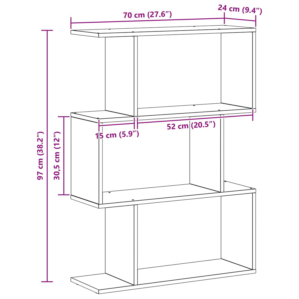 Armadio per Libri Rovere Nero 70 x 24 x 97 cm Legno multistrato