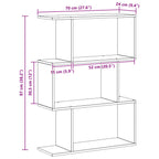 Armadio per Libri Rovere Nero 70 x 24 x 97 cm Legno multistrato