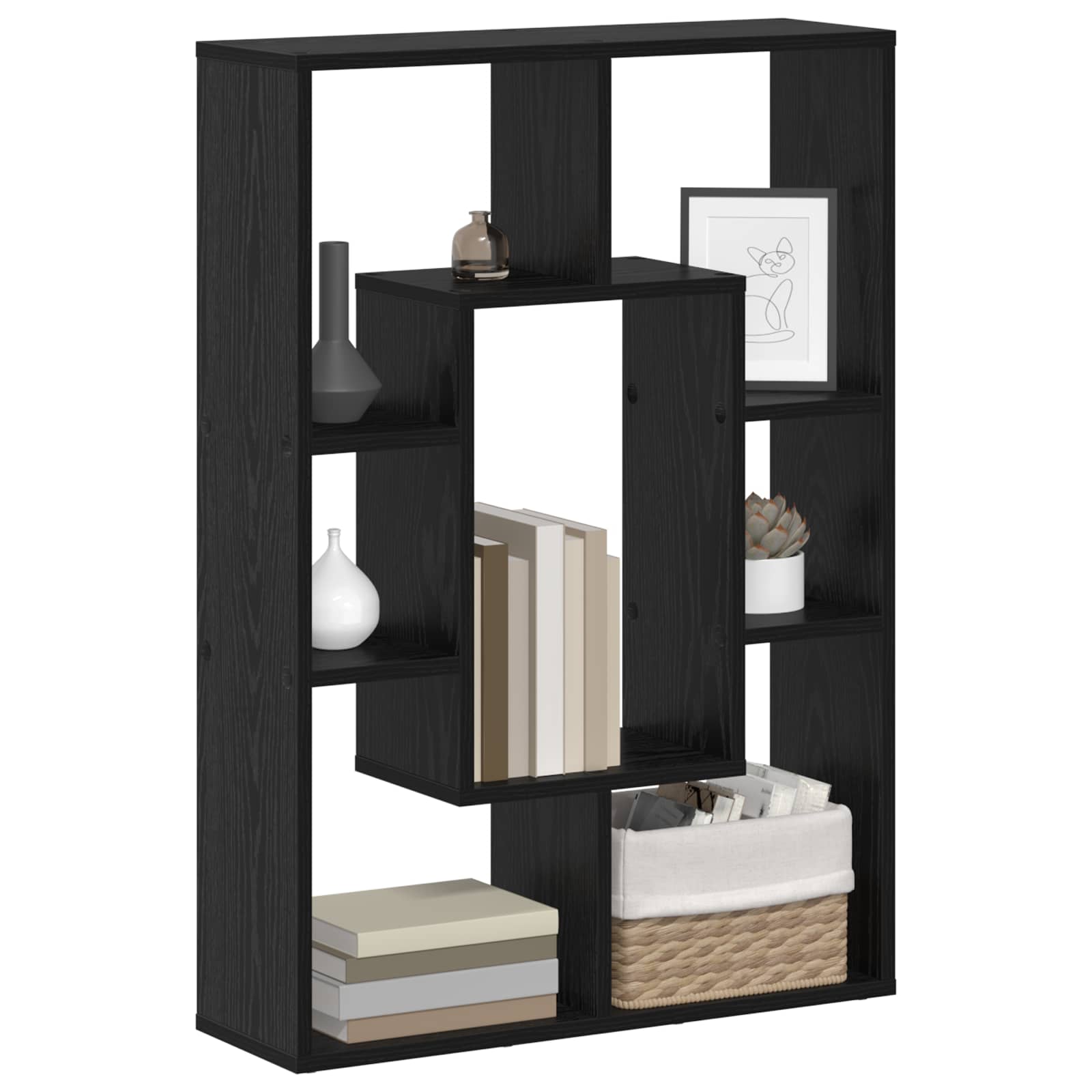 Armadio per Libri Rovere Nero 63 x 20 x 90 cm Legno multistrato