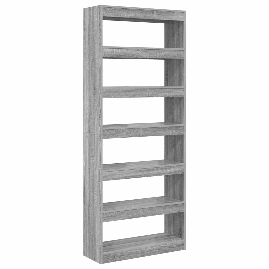 Armadio per Libri Grigio Sonoma 80 x 30 x 198 cm