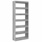 Armadio per Libri Grigio Sonoma 80 x 30 x 198 cm