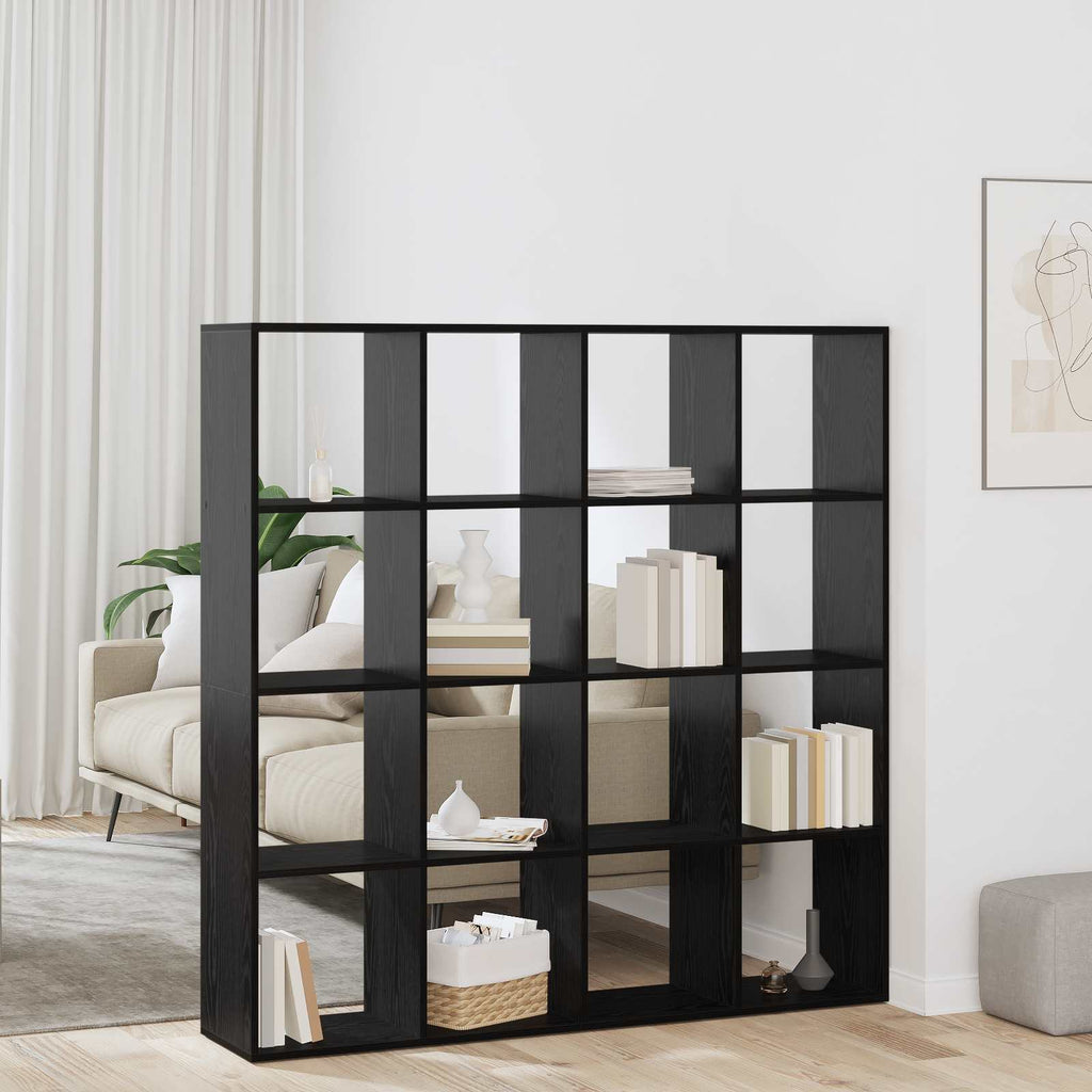 Armadio per Libri Rovere Nero 137,5 x 29 x 137,5 cm