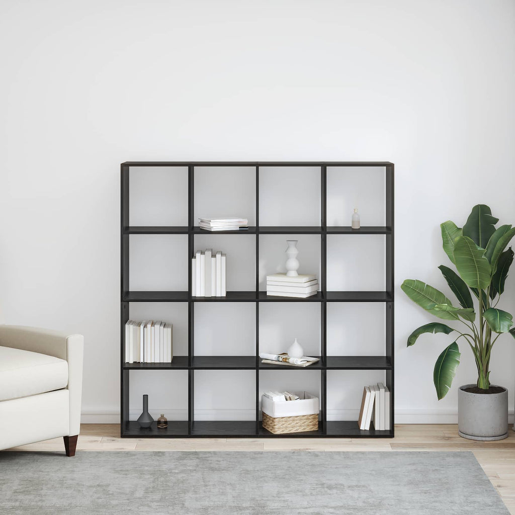 Armadio per Libri Rovere Nero 137,5 x 29 x 137,5 cm