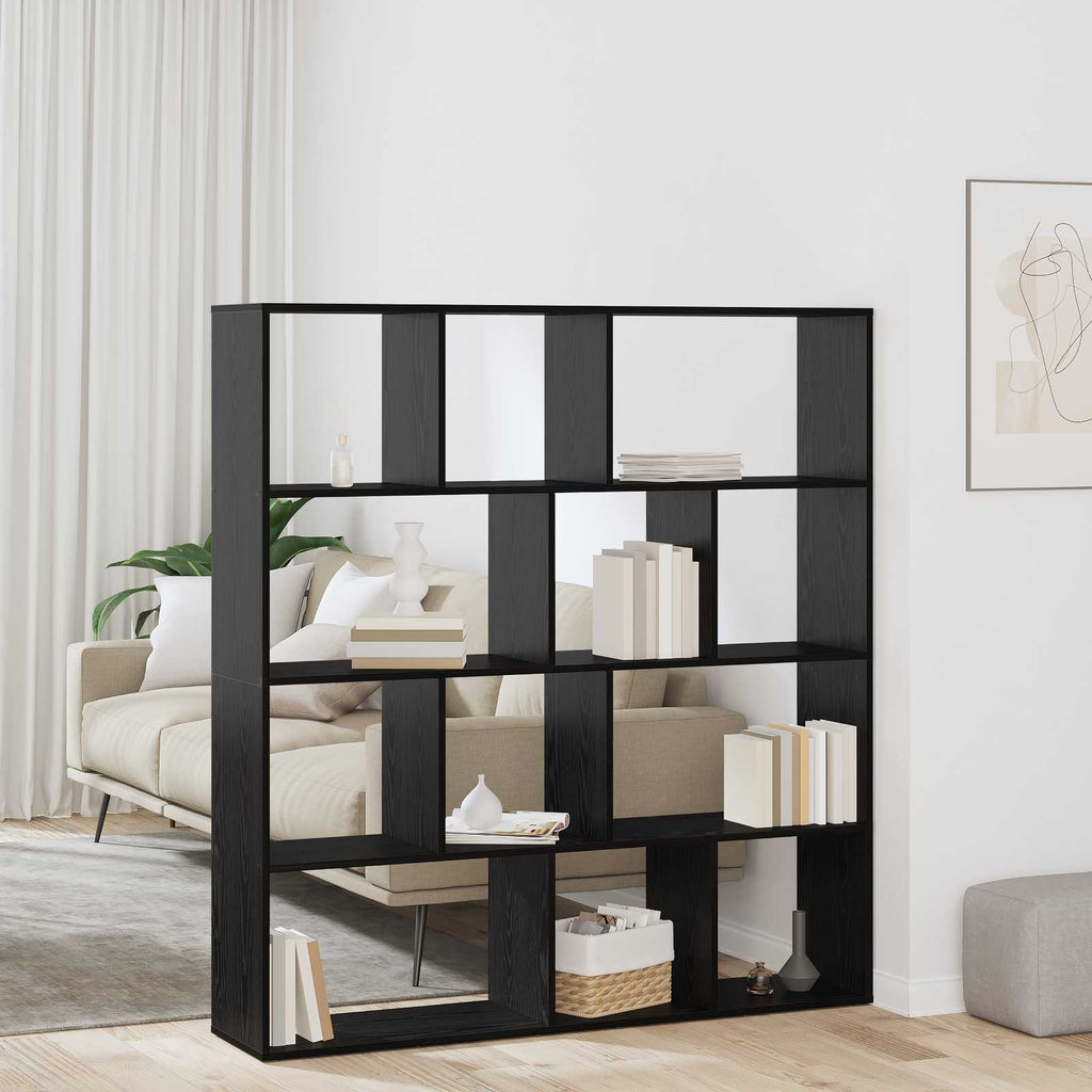 Armadio per Libri Rovere Nero 132 x 29 x 141,5 cm
