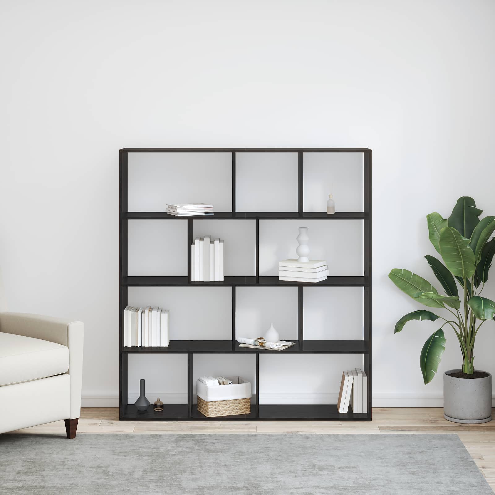 Armadio per Libri Rovere Nero 132 x 29 x 141,5 cm