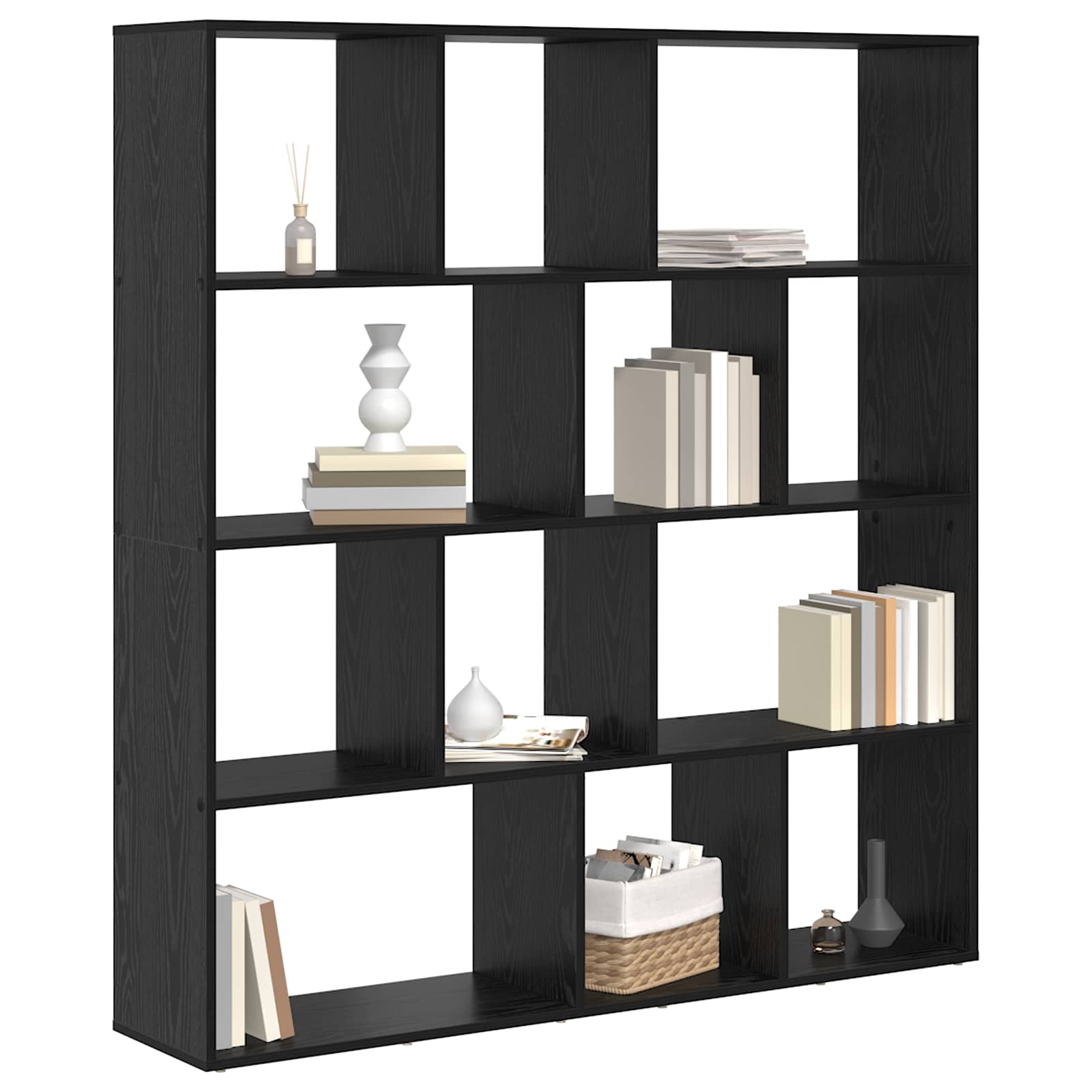 Armadio per Libri Rovere Nero 132 x 29 x 141,5 cm