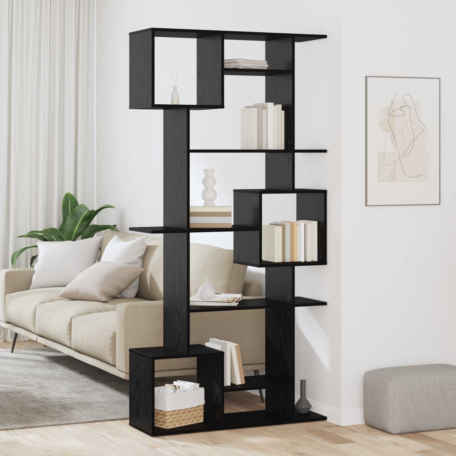 Armadio per Libri Rovere Nero 92 x 29 x 188 cm