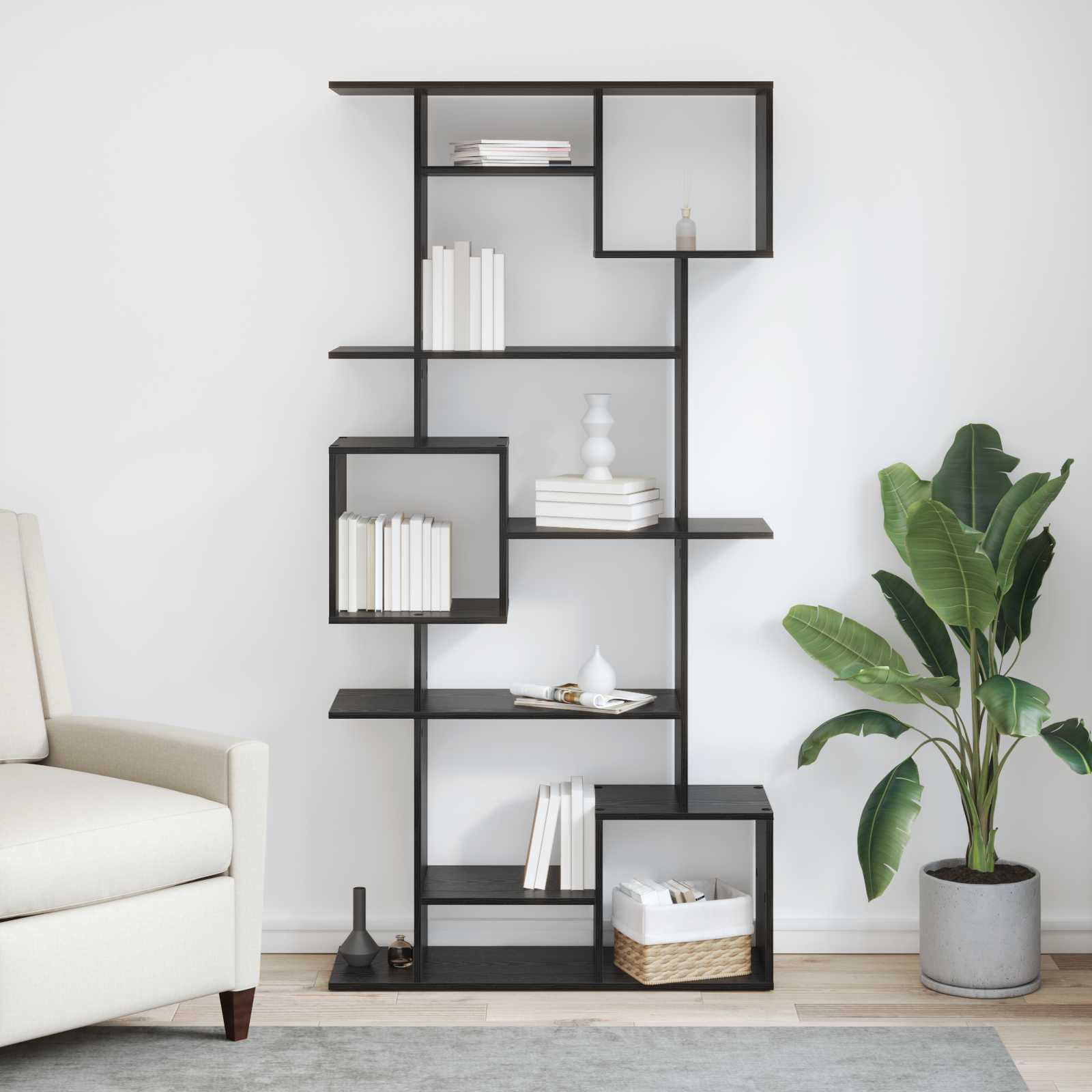 Armadio per Libri Rovere Nero 92 x 29 x 188 cm