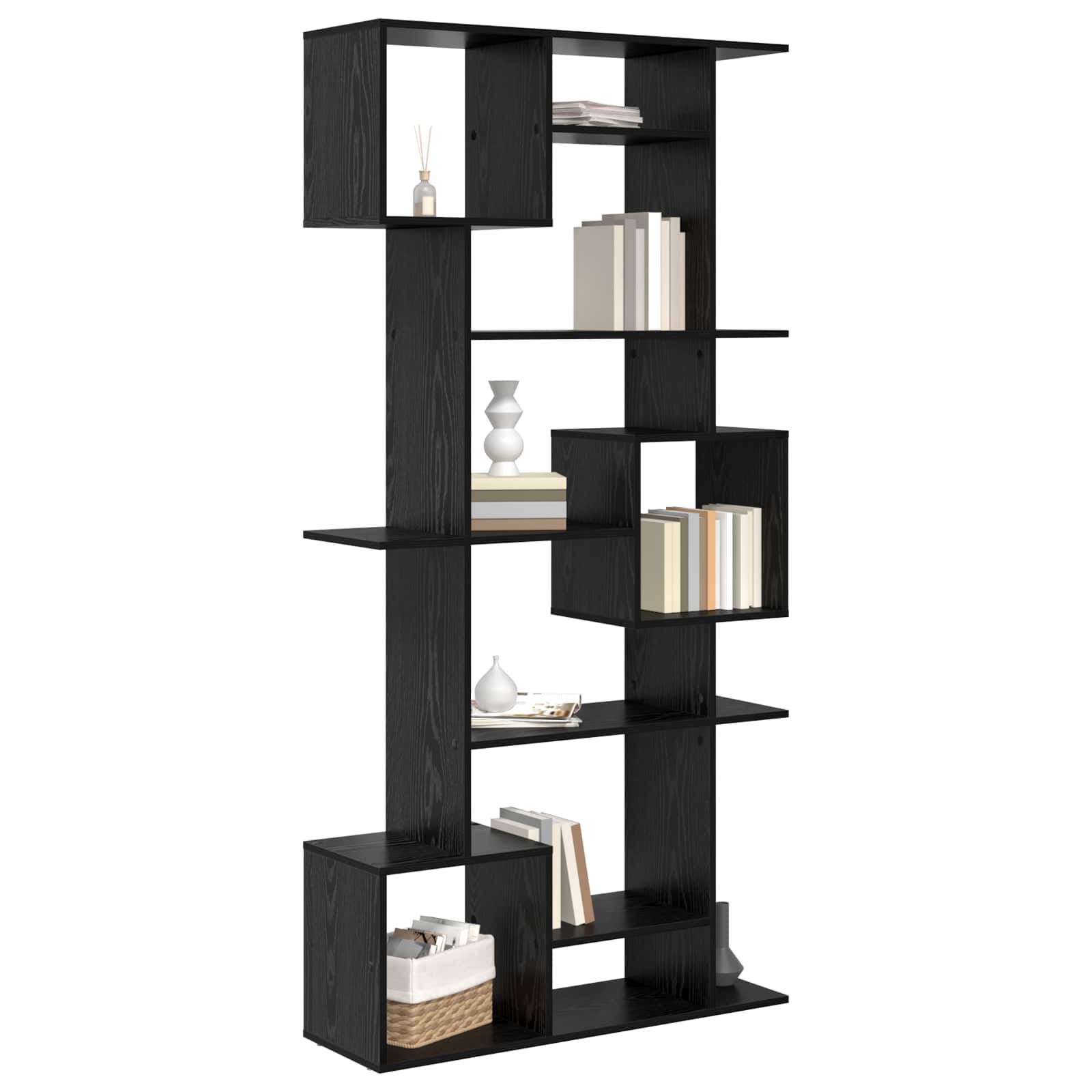 Armadio per Libri Rovere Nero 92 x 29 x 188 cm