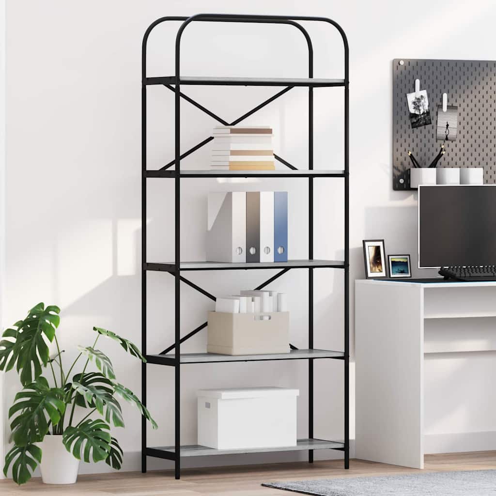 Libreria Grigio Sonoma 80 x 30 x 183 cm Legno multistrato