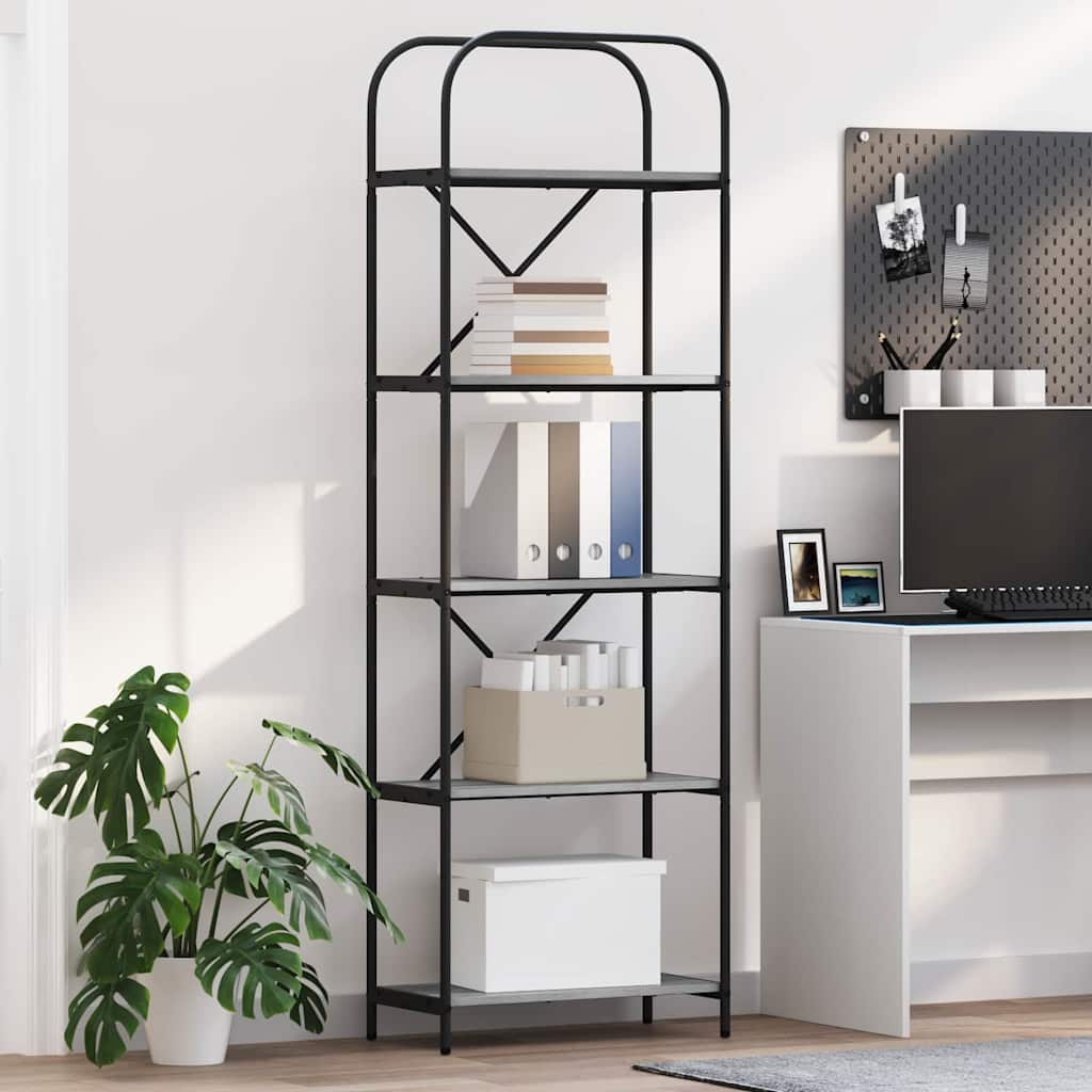 Libreria Grigio Sonoma 60 x 30 x 183 cm Legno multistrato