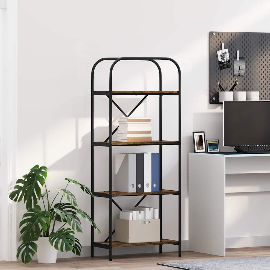 Libreria Rovere fumé 60 x 30 x 146 cm Legno multistrato