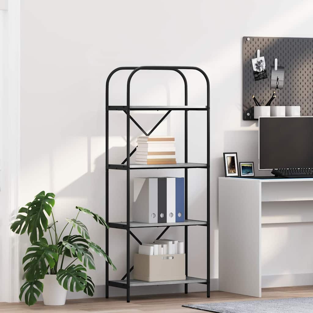 Libreria Grigio Sonoma 60 x 30 x 146 cm Legno multistrato