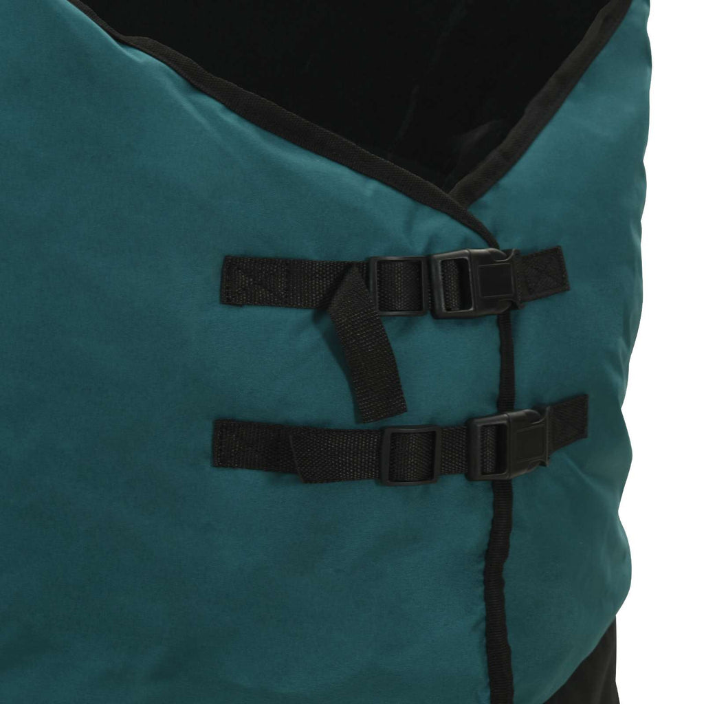 Coperta per Cavalli Verde Scuro e Nero 155 cm Poliestere