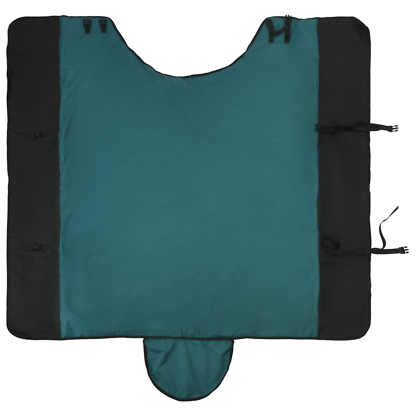 Coperta per Cavalli Verde Scuro e Nero 155 cm Poliestere