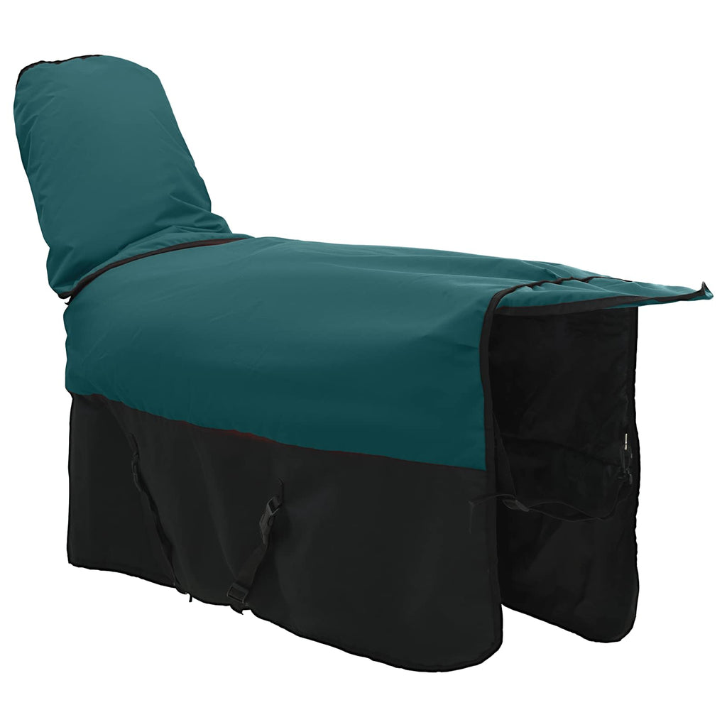 Coperta per Cavalli Verde Scuro e Nero 85 cm Poliestere
