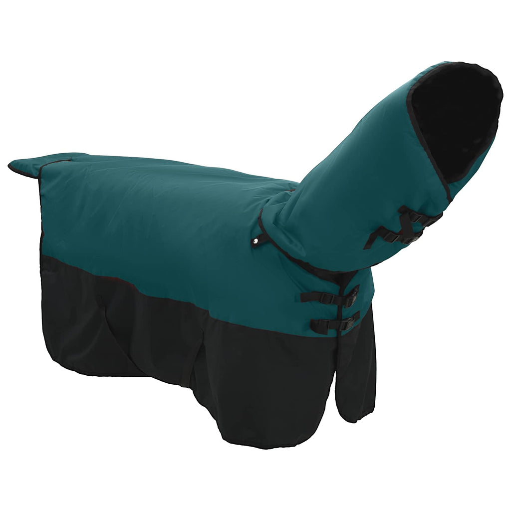 Coperta per Cavalli Verde Scuro e Nero 95 cm Poliestere