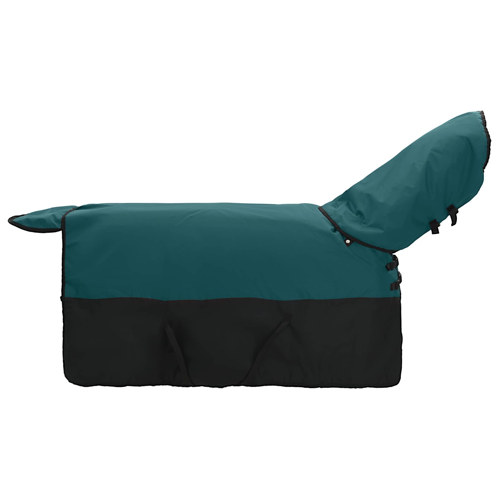Coperta per Cavalli Verde Scuro e Nero 125 cm Poliestere