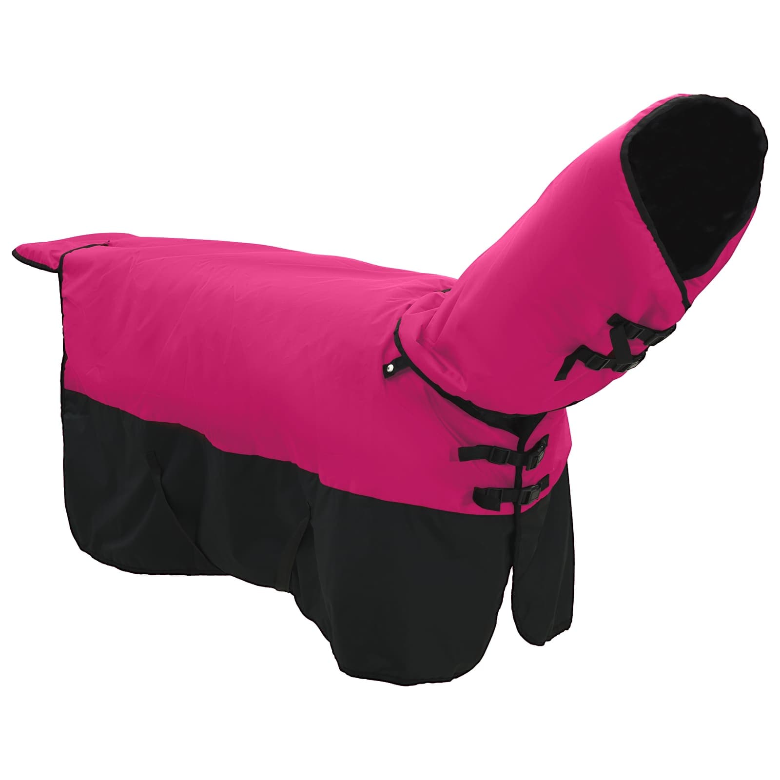 Coperta per Cavalli Rosa e Nero 135 cm Poliestere