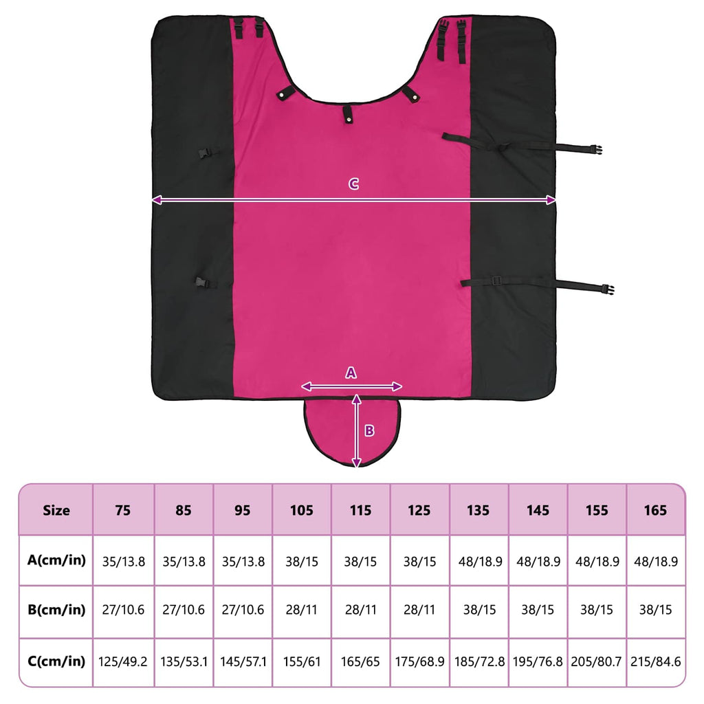 Coperta per Cavalli Rosa e Nero 145 cm Poliestere