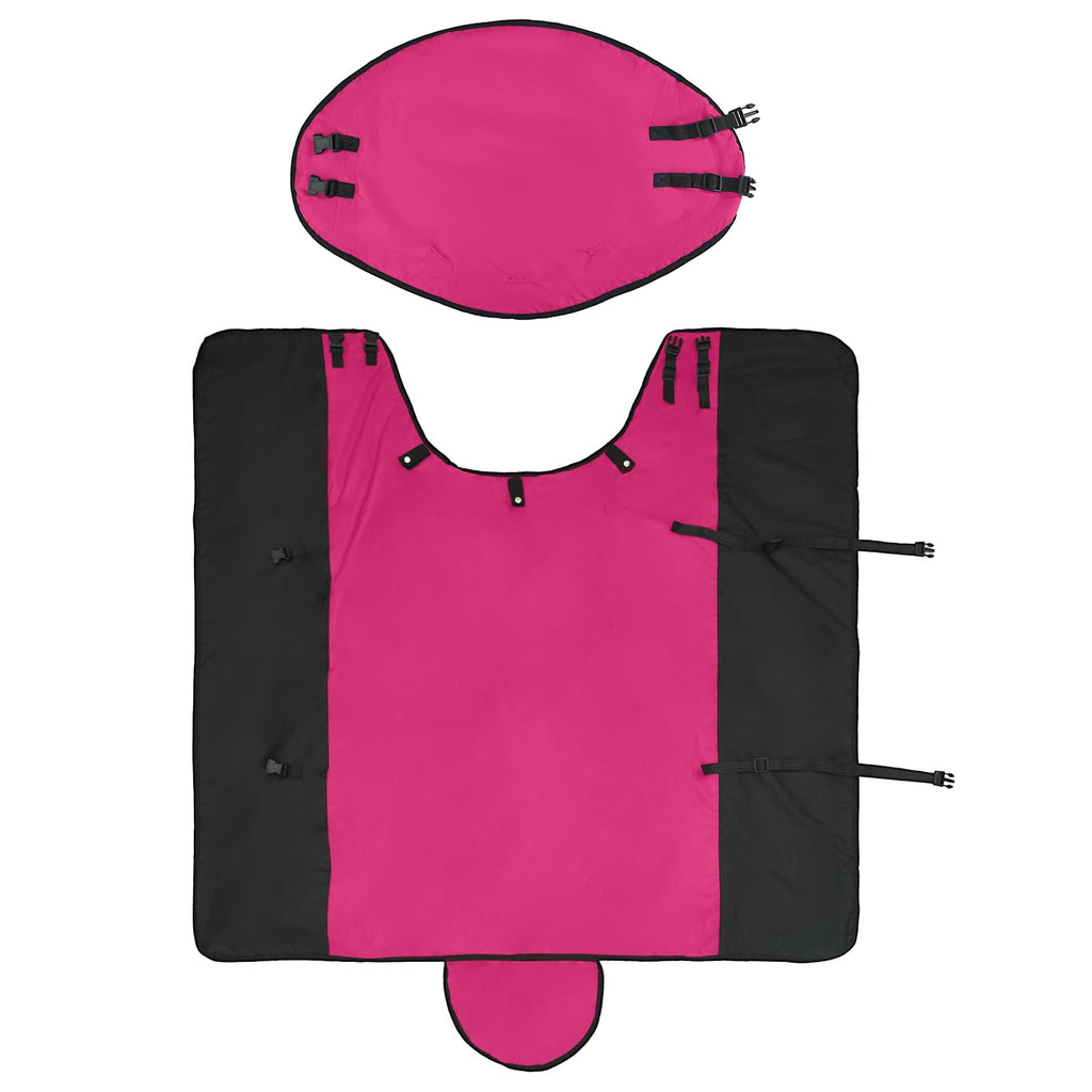 Coperta per Cavalli Rosa e Nero 165 cm Poliestere