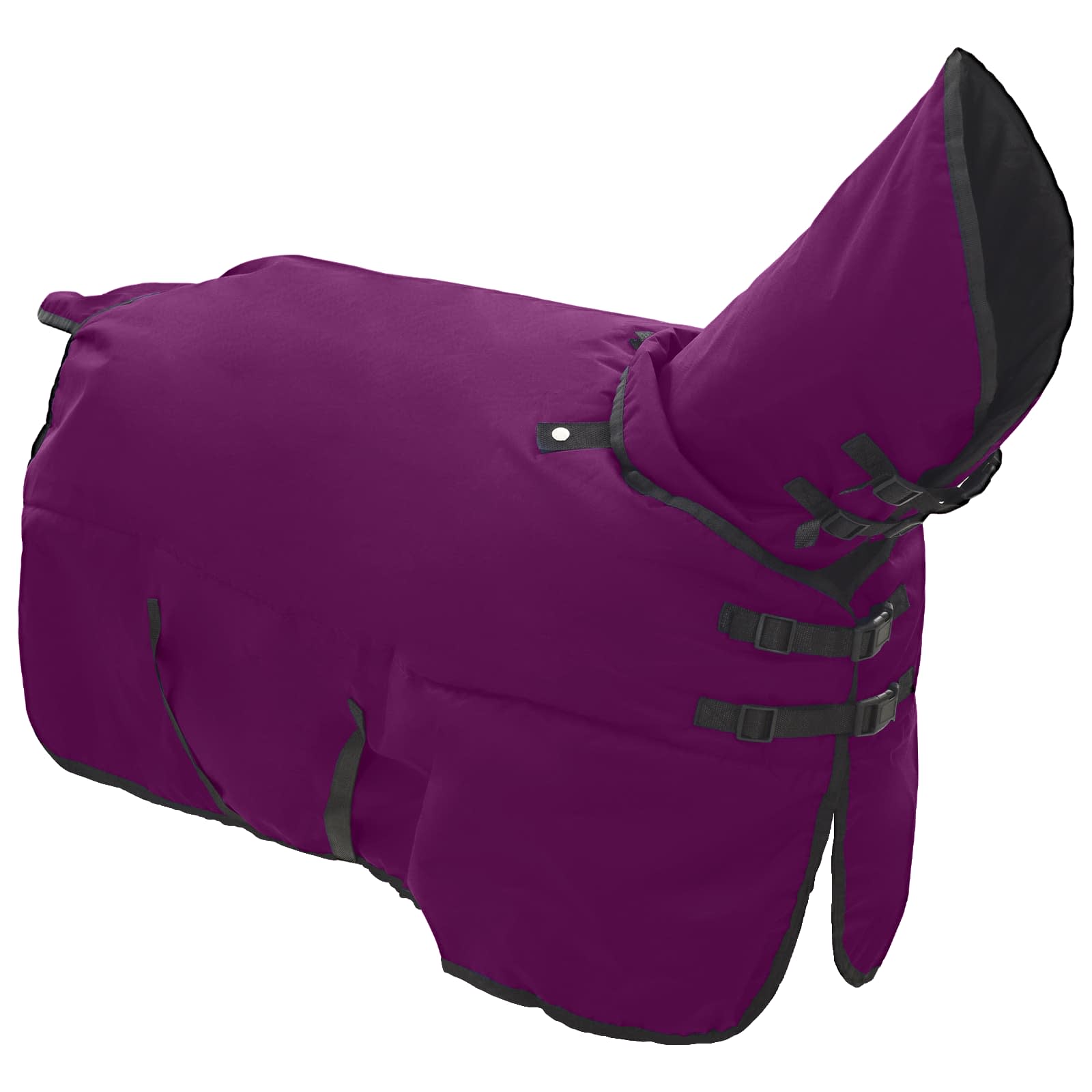 Coperta per Cavalli Verde Scuro e Nero 105 cm Poliestere
