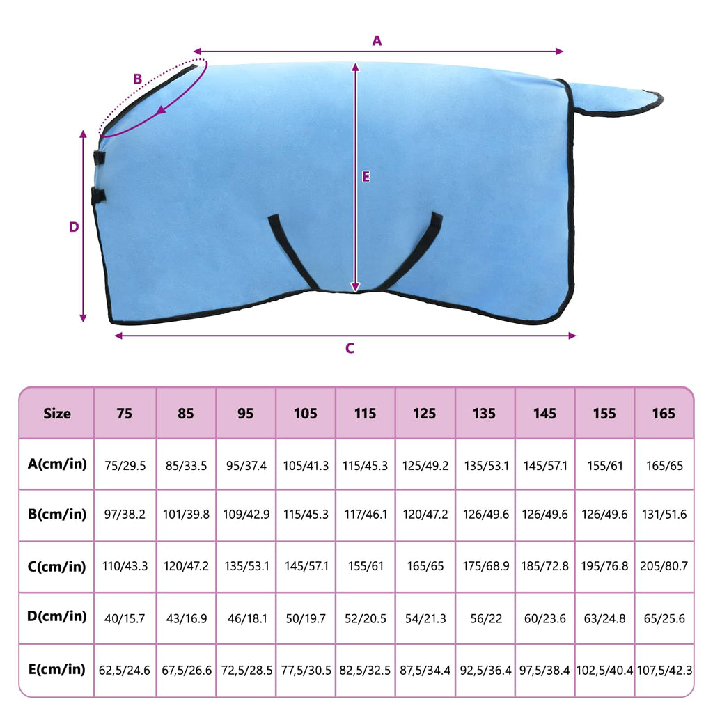 Coperta per Cavalli Aqua Completo 75 cm Poliestere