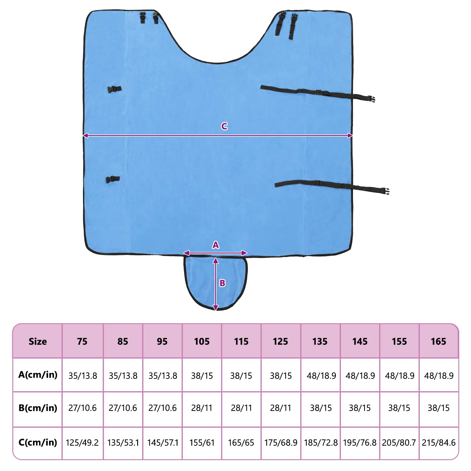 Coperta per Cavalli Aqua Completo 165 cm Poliestere