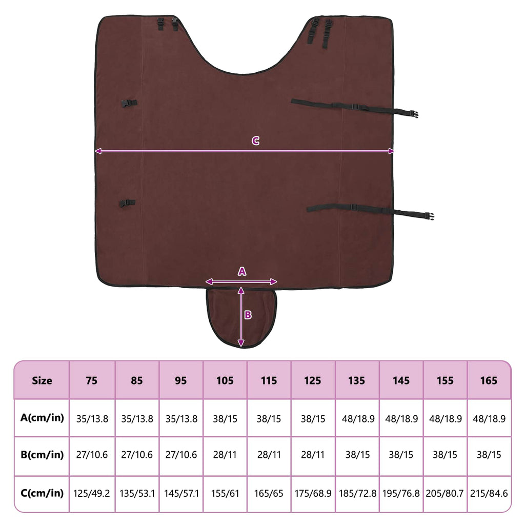 Coperta per Cavalli Marrone Scuro Completo 125 cm Poliestere