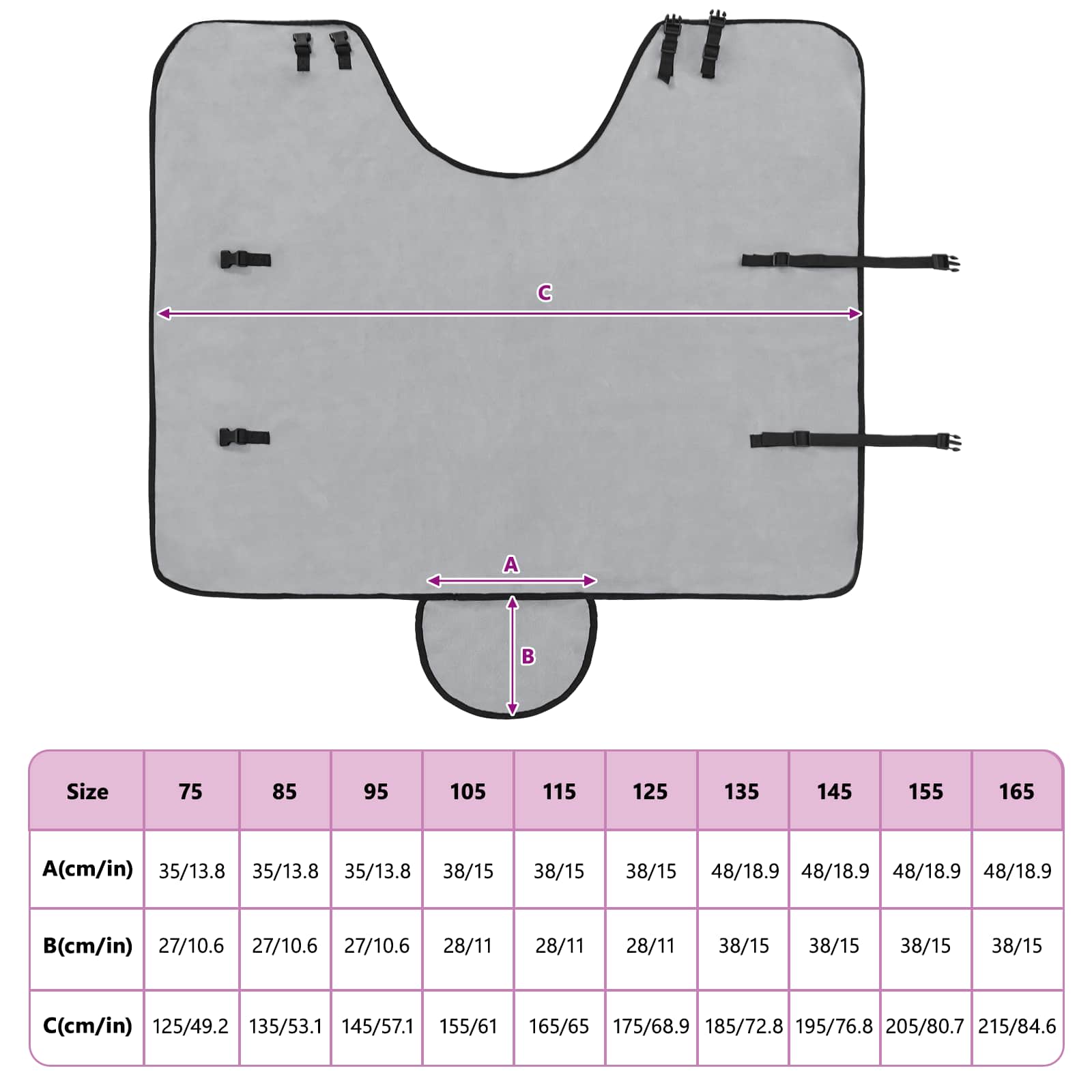 Coperta per Cavalli Grigio chiaro e rosa completo 105 cm