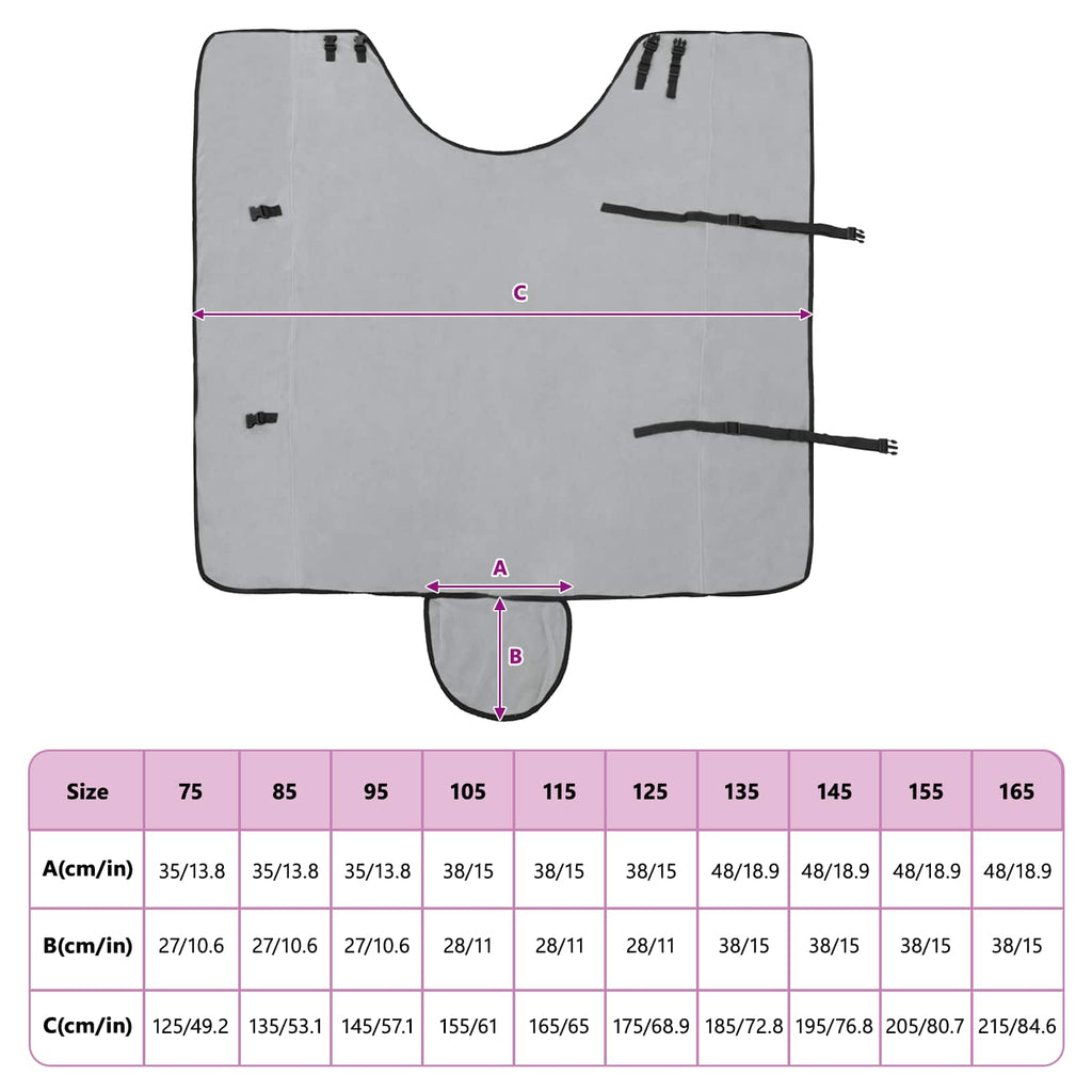 Coperta per Cavalli Grigio chiaro e rosa completo 125 cm