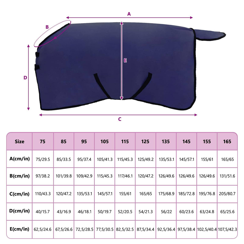 Coperta per Cavalli Blu navy 95 cm Poliestere