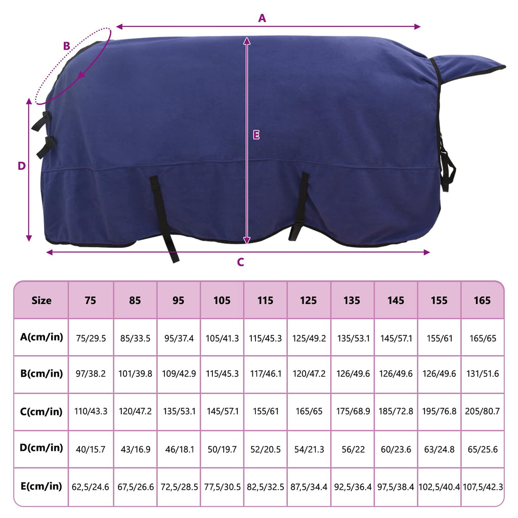 Coperta per Cavalli Blu navy 155 cm Poliestere