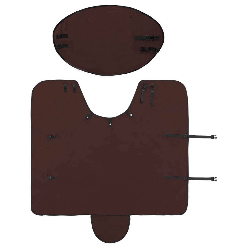 Coperta per Cavalli Marrone Scuro Completo 95 cm Poliestere