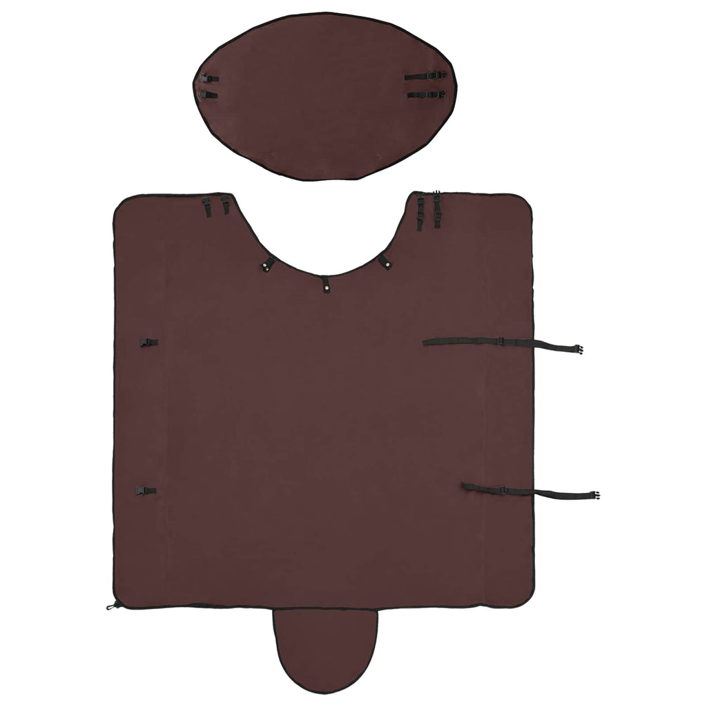 Coperta per Cavalli Marrone Scuro Completo 165 cm Poliestere