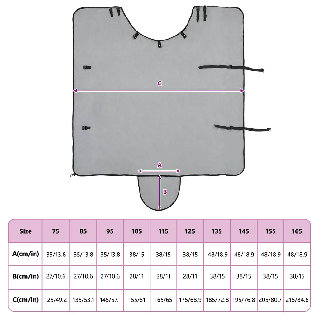 Coperta per Cavalli Grigio chiaro e rosa completo 115 cm