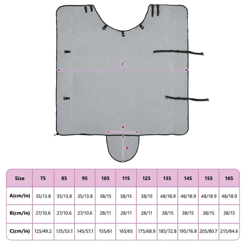 Coperta per Cavalli Grigio chiaro e rosa completo 155 cm