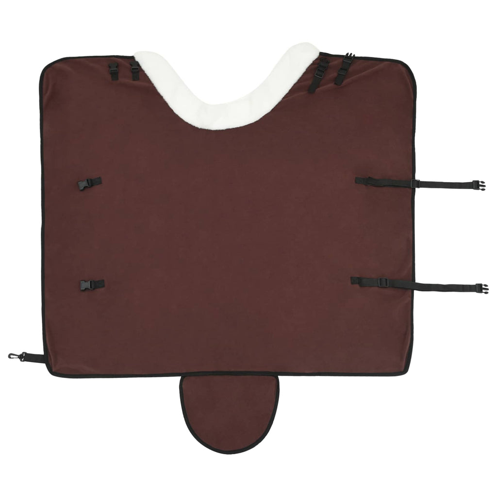 Coperta per Cavalli Marrone Scuro Completo 105 cm Felpa in pile