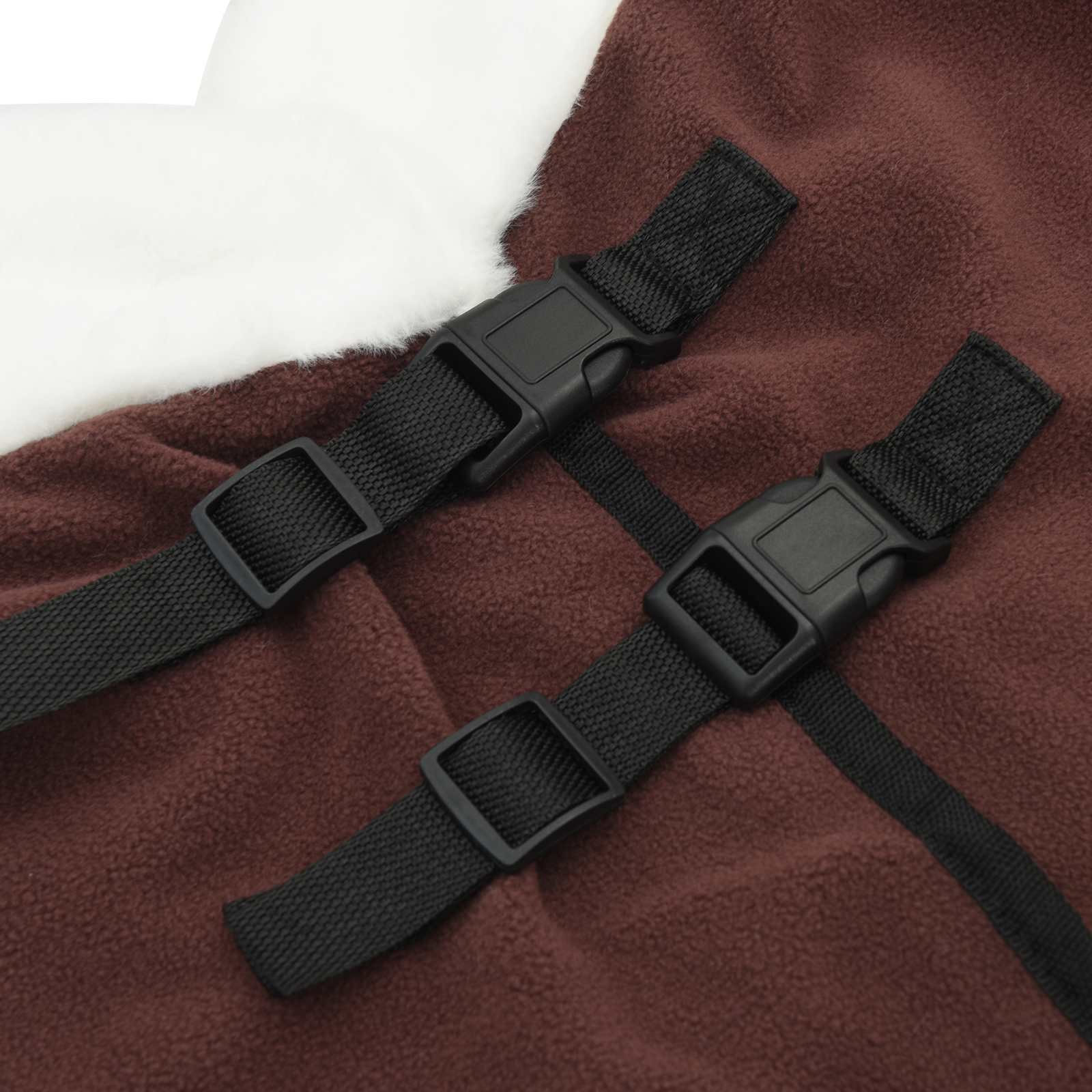 Coperta per Cavalli Marrone Scuro Completo 125 cm Felpa in pile