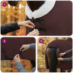 Coperta per Cavalli Marrone Scuro Completo 145 cm Felpa in pile