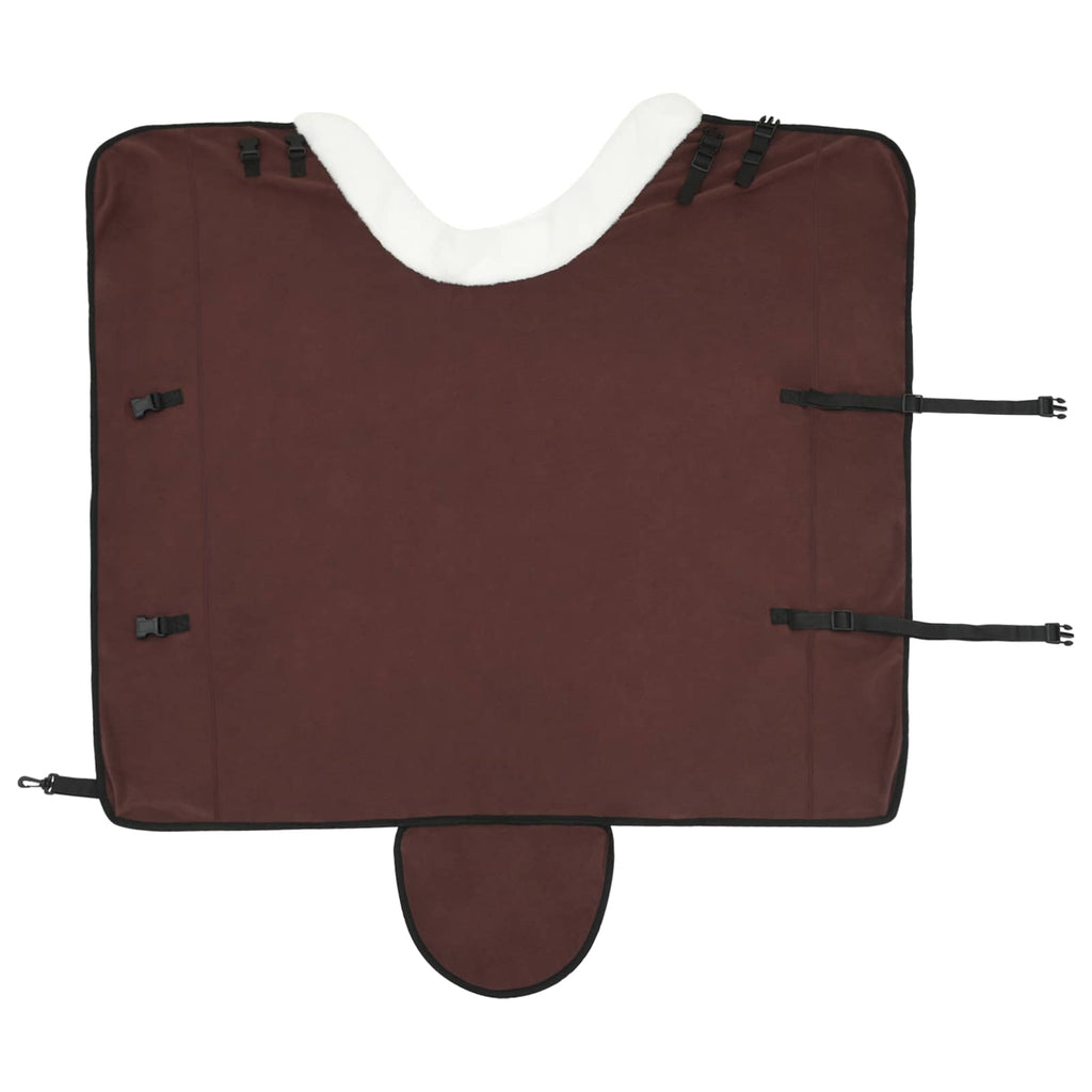 Coperta per Cavalli Marrone Scuro Completo 165 cm Felpa in pile