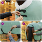 Coperta per Cavalli Verde scuro completo 135 cm Felpa in pile