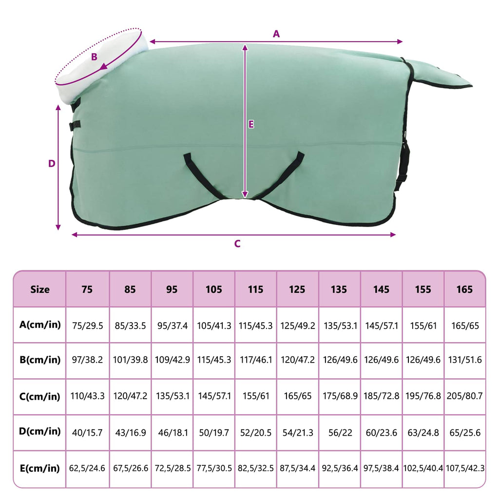Coperta per Cavalli Verde scuro completo 145 cm Felpa in pile