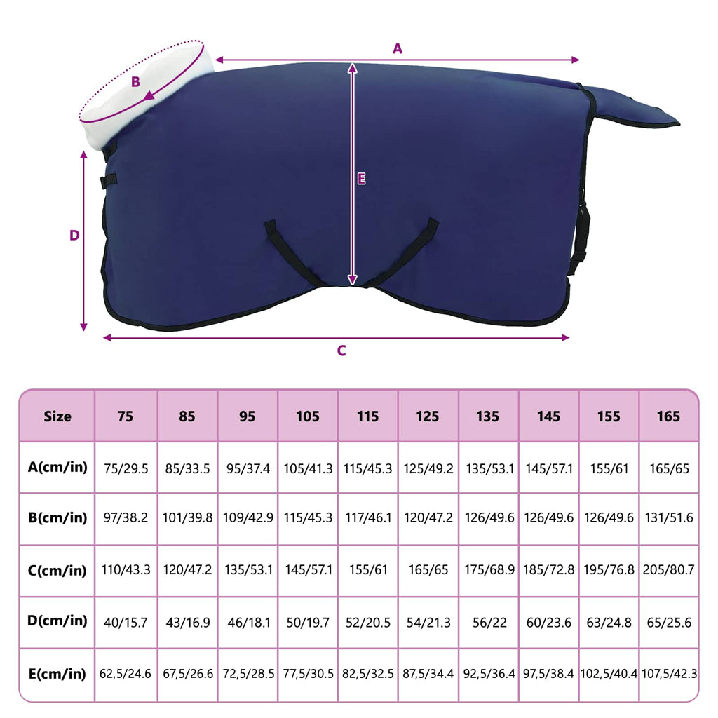 Coperta per Cavalli Blu navy 85 cm Felpa in pile