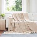 Coperta Beige 220 x 240 cm Panno
