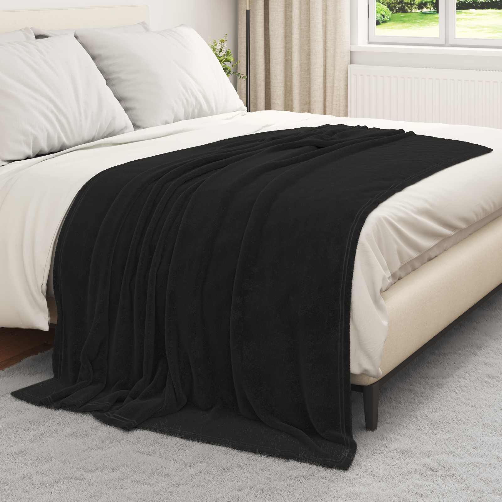 Coperta Nero 150 x 200 cm Panno